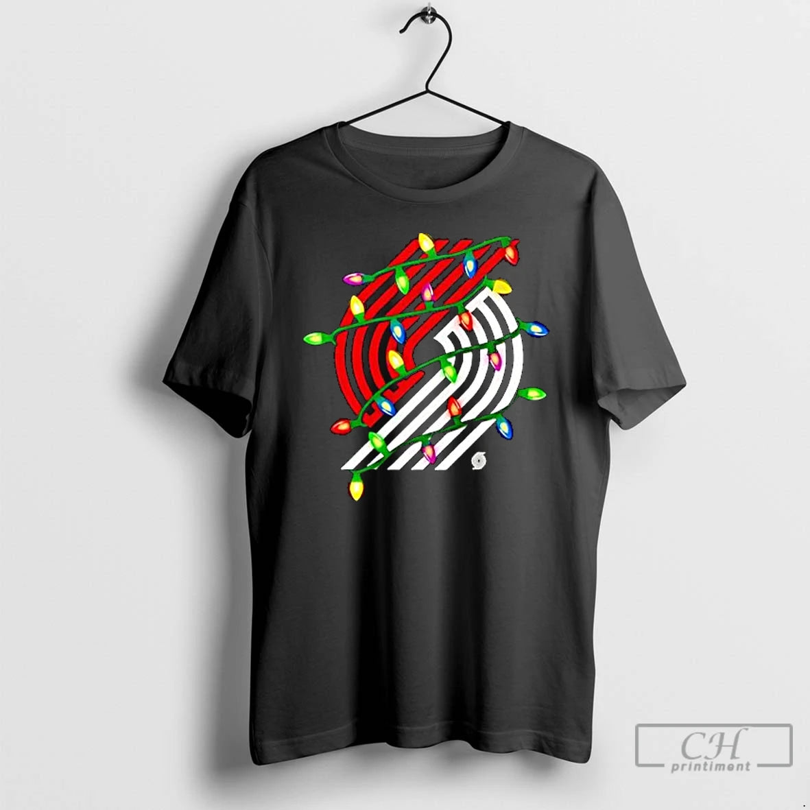 Premium Portland Trail Blazers Logo Lights Merry Christmas T-Shirts, Hoodie, Sweatshirt | PureTeeCo.com