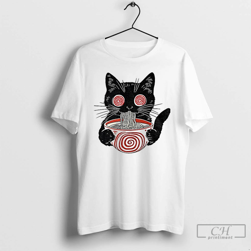 Premium Psychedelic Ramen Cat Japanese Foodie T-Shirts, Hoodie, Sweatshirt | PureTeeCo.com