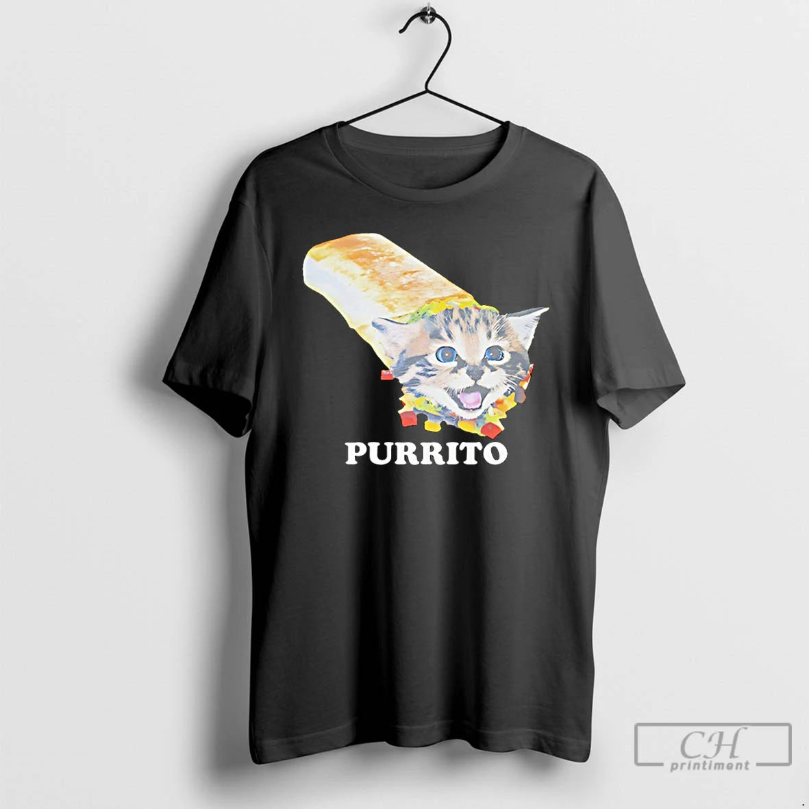 Premium Purrito Cat Burrito Mexican Food Funny T-Shirts, Hoodie, Sweatshirt | PureTeeCo.com