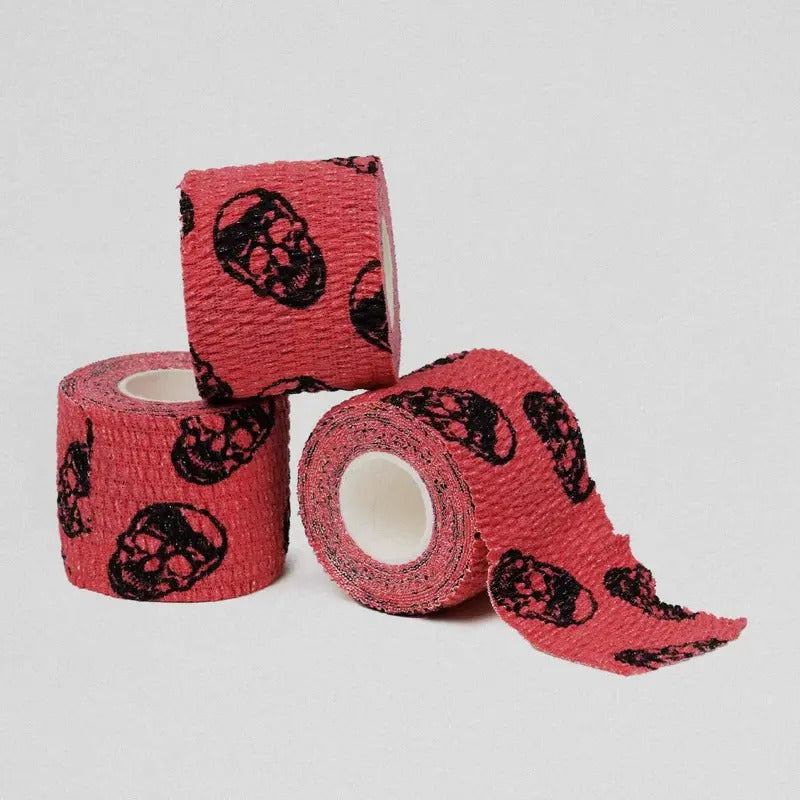 Premium Quality Gymreapers Skull Tape - Red, 2" Adhesive Tape for Hand Injury Protection During Sports & Outdoor...