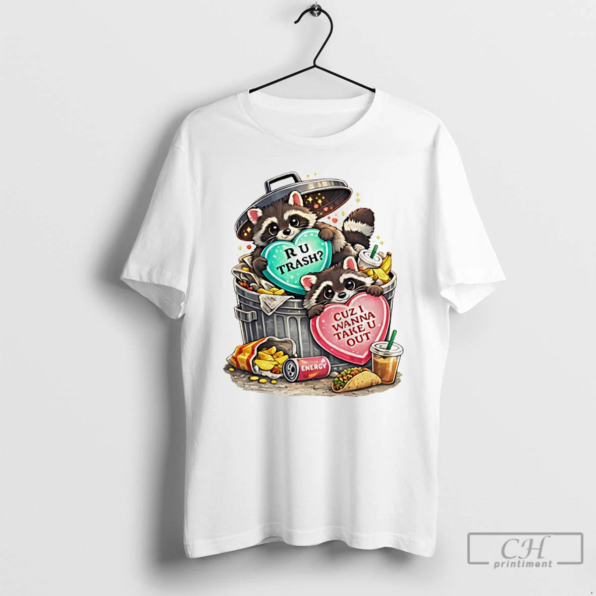 Premium Racoon R U Trash Cuz I Wanna Take U Out Valentine Day T Shirts Hoodie, Sweatshirt | PureTeeCo.com