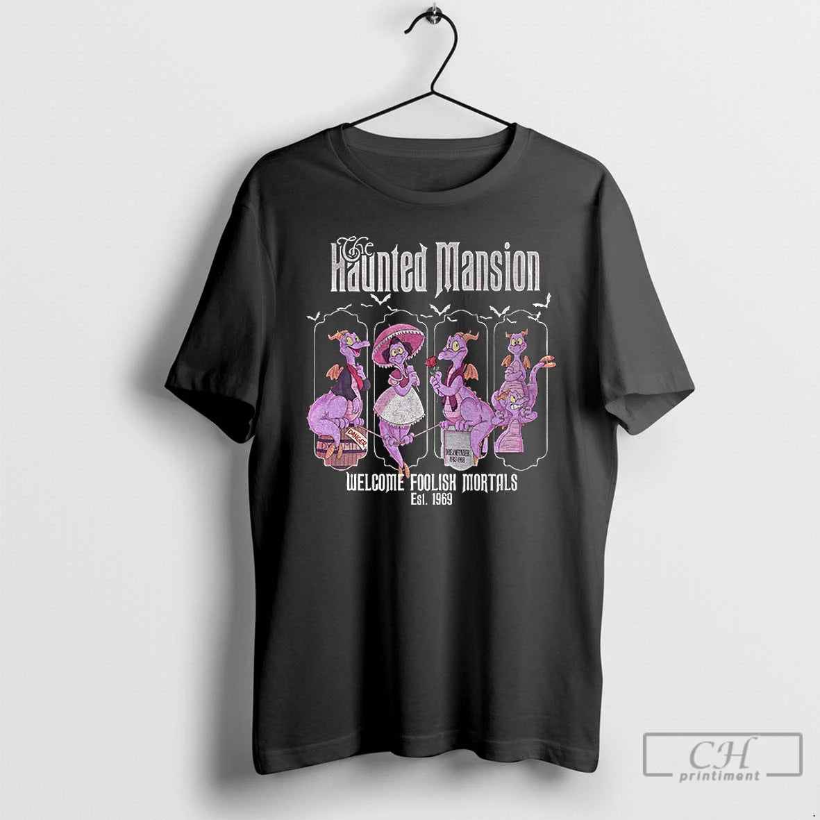 Premium Retro The Haunted Mansion Figment Welcome Foolish Mortals T-Shirts, Hoodie, Sweatshirt | PureTeeCo.com