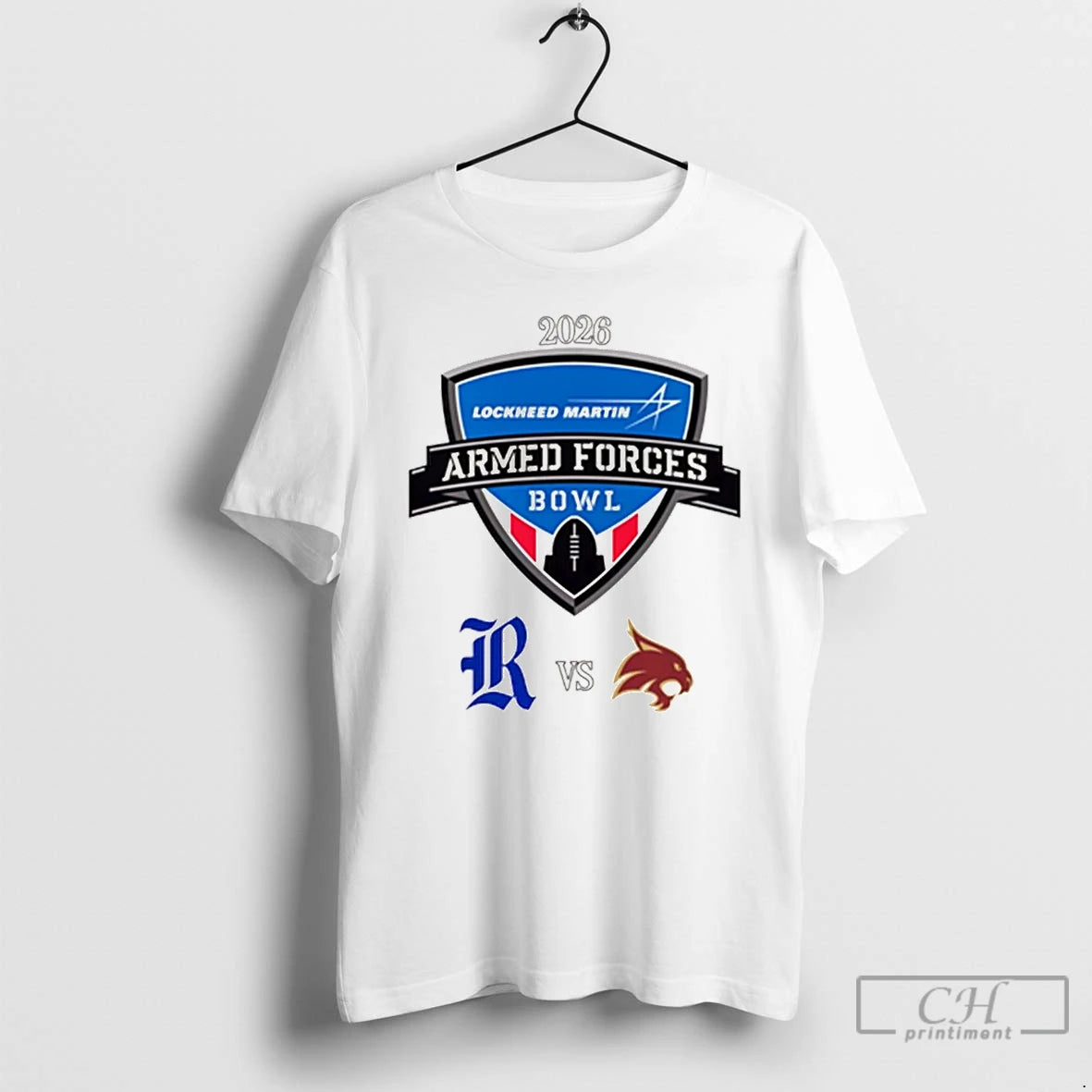 Premium Rice Owls Vs Texas State Bobcats 2026 Armed Forces Bowl T-Shirts, Hoodie, Sweatshirt | PureTeeCo.com