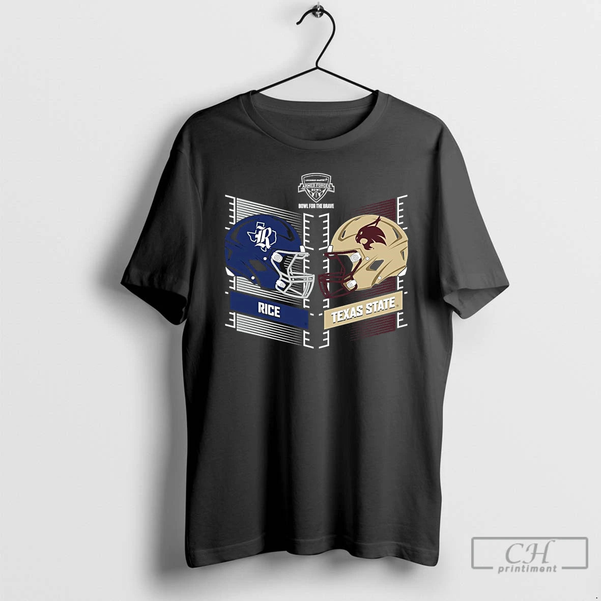 Premium Rice Owls Vs Texas State Bobcats 2026 Armed Forces Bowl Head To Head T-Shirts, Hoodie, Sweatshirt | PureTeeCo.com