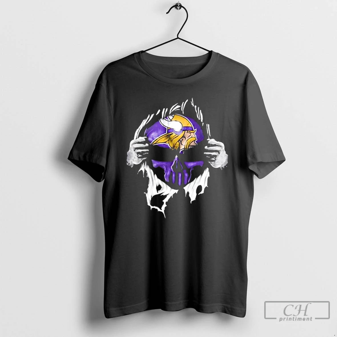 Premium Ripped From The Chest Skull Deep Minnesota Vikings Till The Grave T Shirts Sweater Hoodie, Sweatshirt | PureTeeCo.com