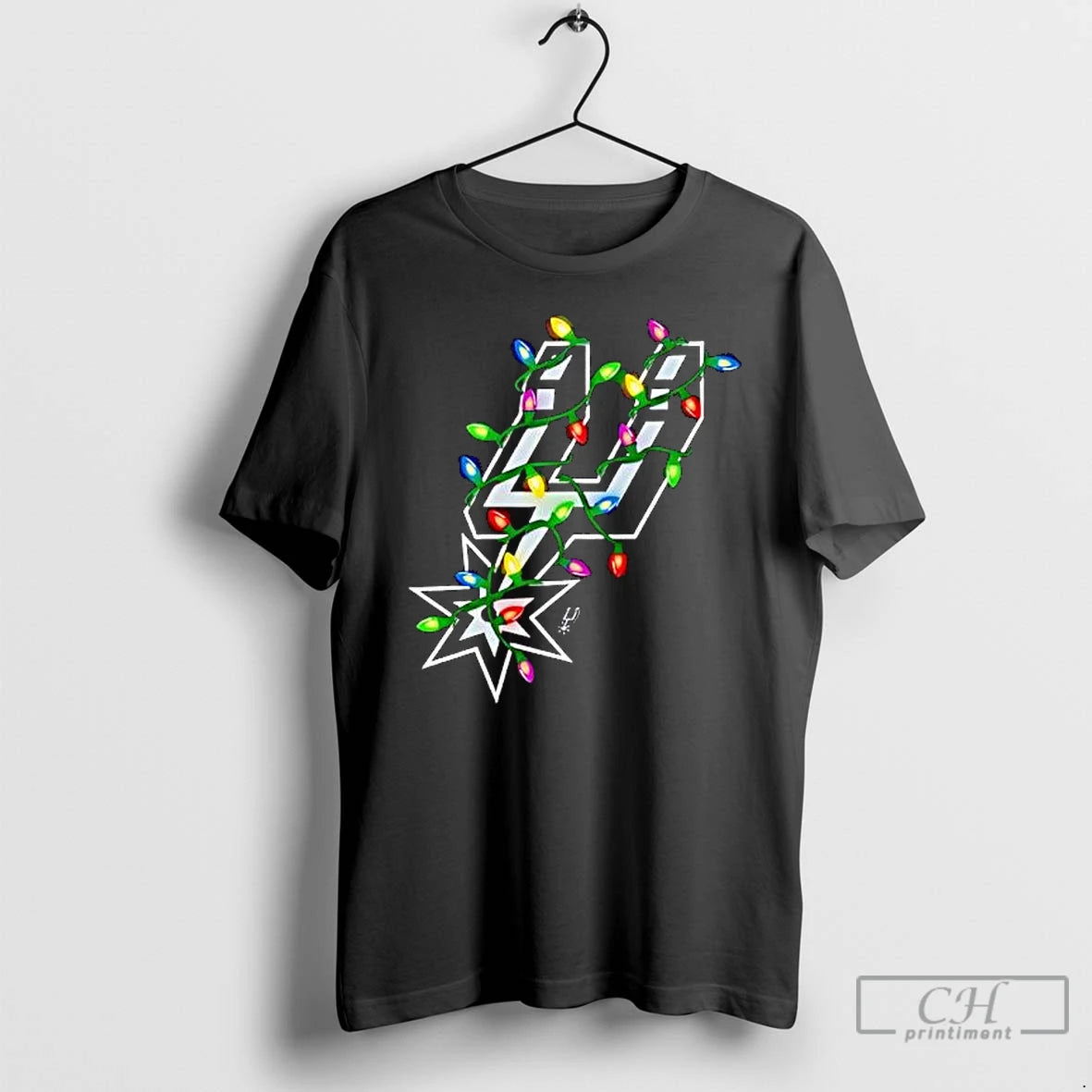 Premium San Antonio Spurs Logo Lights Merry Christmas T-Shirts, Hoodie, Sweatshirt | PureTeeCo.com