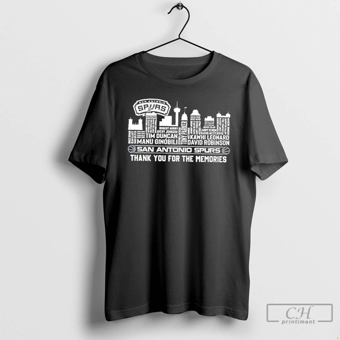 Premium San Antonio Spurs Basketball All Names City Thank You For The Memories Skyline T-Shirts, Hoodie, Sweatshirt