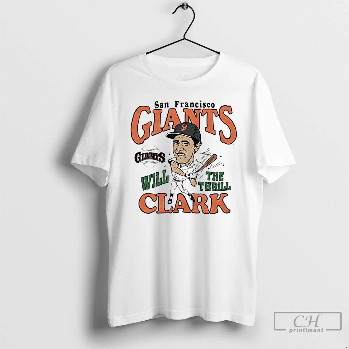 Premium San Francisco Giants Will Clark The Thrill Player Caricature T-Shirts, Hoodie, Sweatshirt | PureTeeCo.com