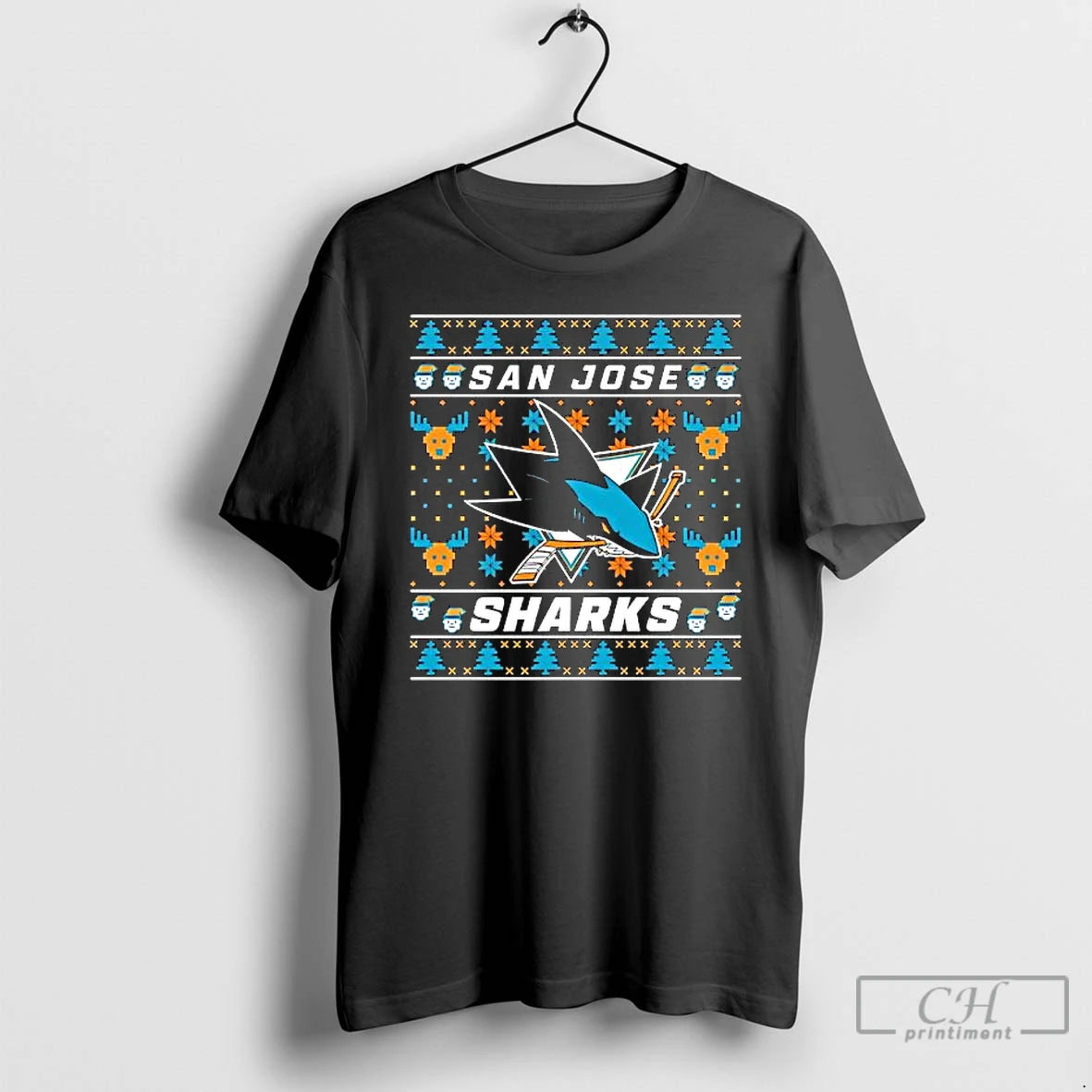 Premium San Jose Sharks 2025 Holiday Ugly Christmas T-Shirts, Hoodie, Sweatshirt | PureTeeCo.com