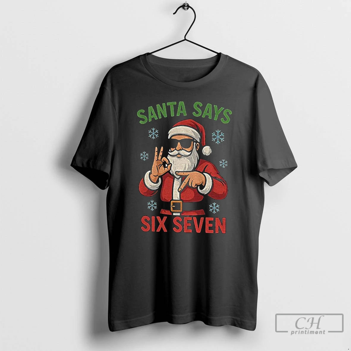 Premium Santa Claus Says Six Seven Merry Christmas 2025 T-Shirts, Hoodie, Sweatshirt | PureTeeCo.com