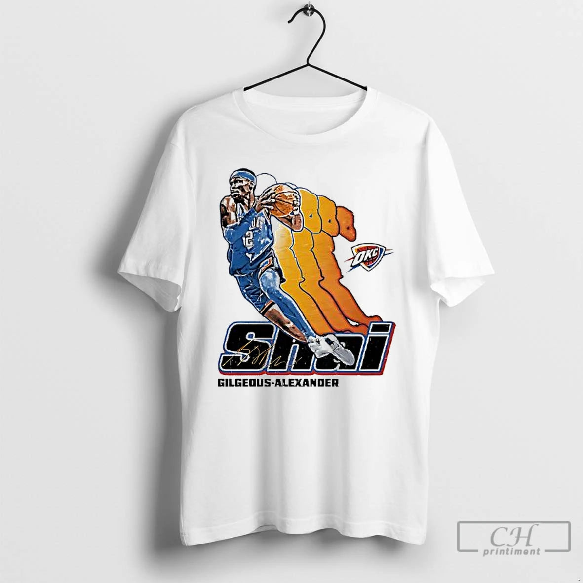 Premium Shai Gilgeous Alexander Oklahoma City Thunder Signature 2 Retro Vibe Graphic T Shirts Sweater Hoodie, Sweatshirt
