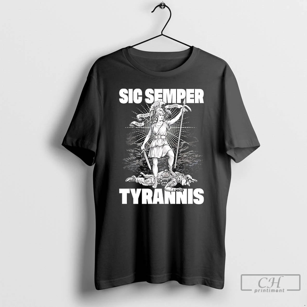 Premium Sic Semper Tyrannis Aequitas Libertas Unitas T-Shirts, Hoodie, Sweatshirt | PureTeeCo.com