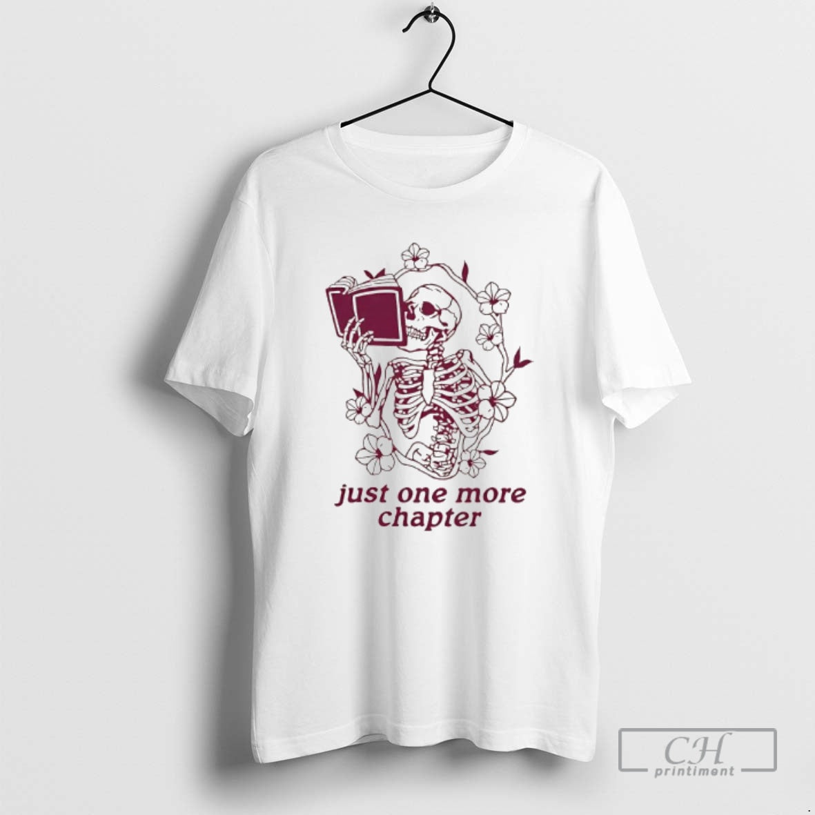 Premium Skeleton Reading Book Just One More Chapter Shirt Sweater Hoodie, Sweatshirt | PureTeeCo.com