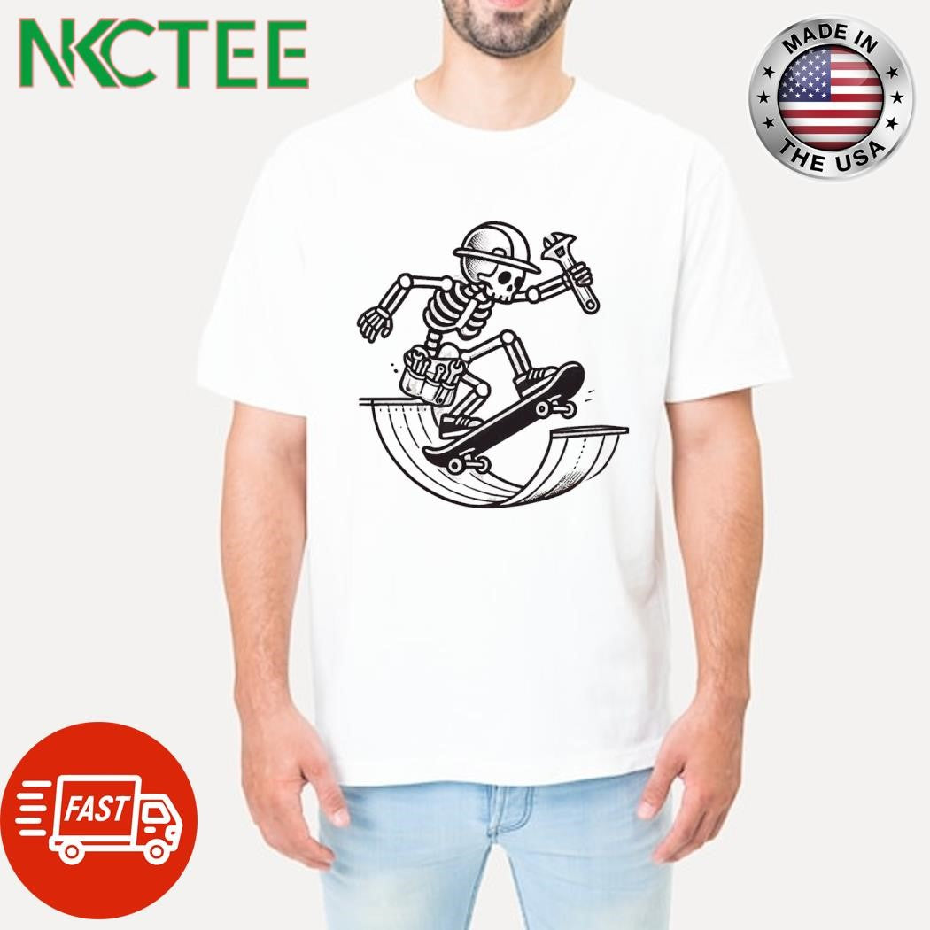 Premium Skeleton skateboarding engineer  Halloween shirt
