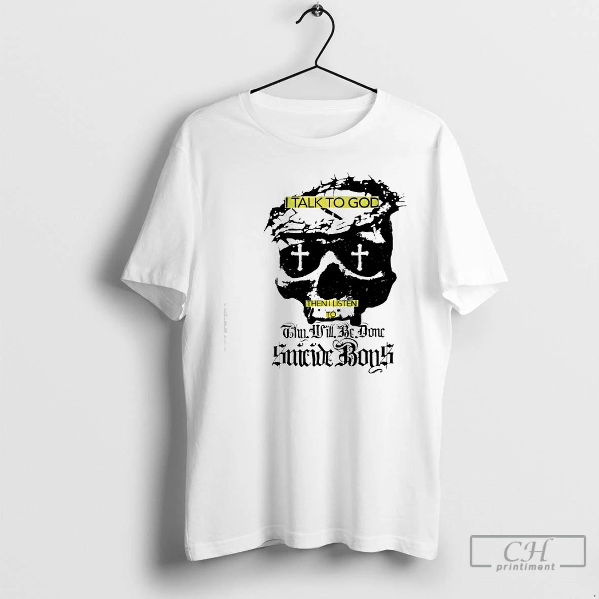 Premium Skull I Talk To God Then I Listen To Why Will Be Done Suicideboys T-Shirts, Hoodie, Sweatshirt | PureTeeCo.com