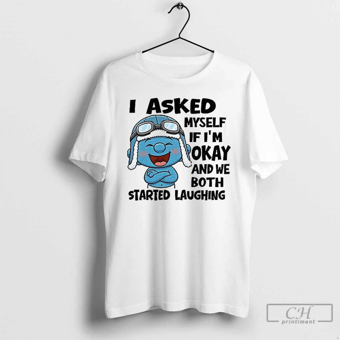 Premium Smurf I Asked Myself If Im Okay And We Both Started Laughing T Shirts Hoodie, Sweatshirt | PureTeeCo.com