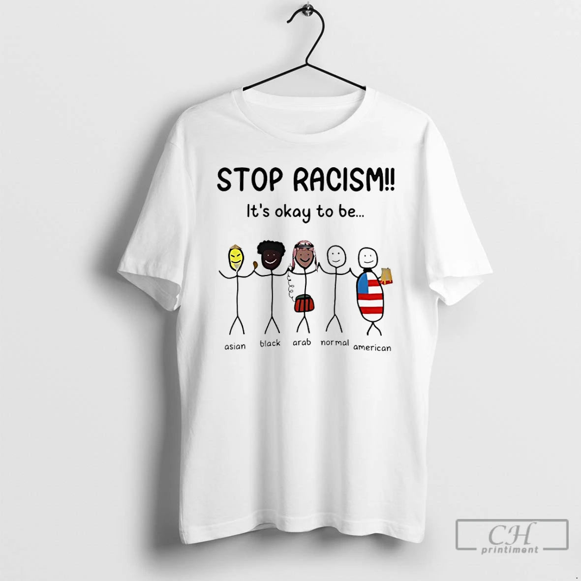 Premium Stop Racism Its Okay To Be Asian Black Arab Normal American Meme T Shirts Hoodie, Sweatshirt | PureTeeCo.com