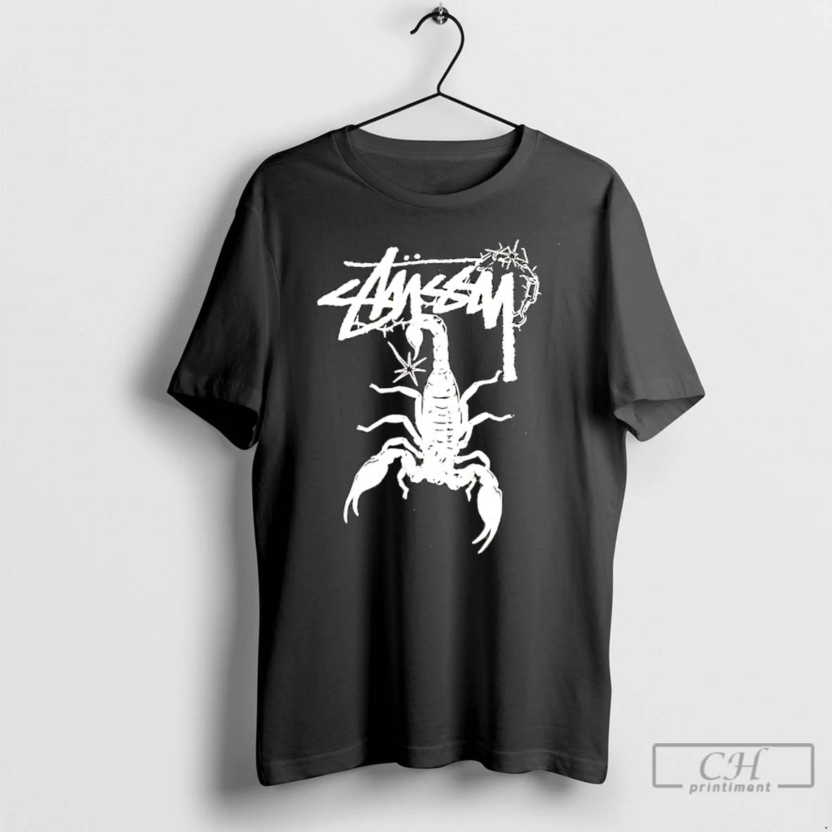 Premium Stussy Scorpion Black T-Shirts, Hoodie, Sweatshirt | PureTeeCo.com