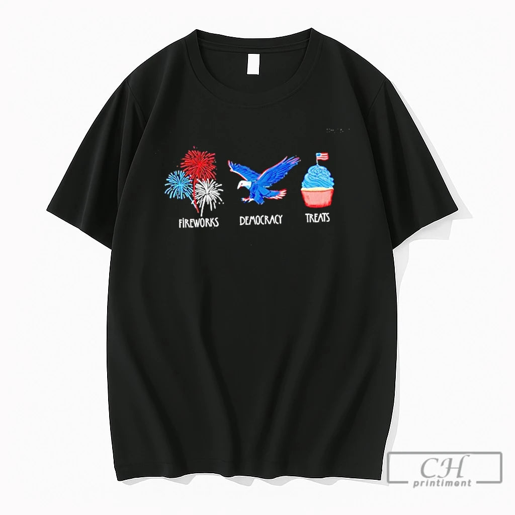 Premium Subtle Fdt Anti Trump 4th Of July Independence Day Fireworks Democracy Treats T Shirts