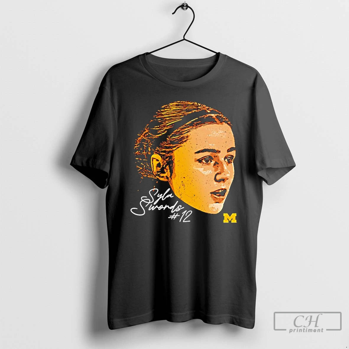 Premium Syla Swords Michigan Basketball Game Face T-Shirts, Hoodie, Sweatshirt | PureTeeCo.com