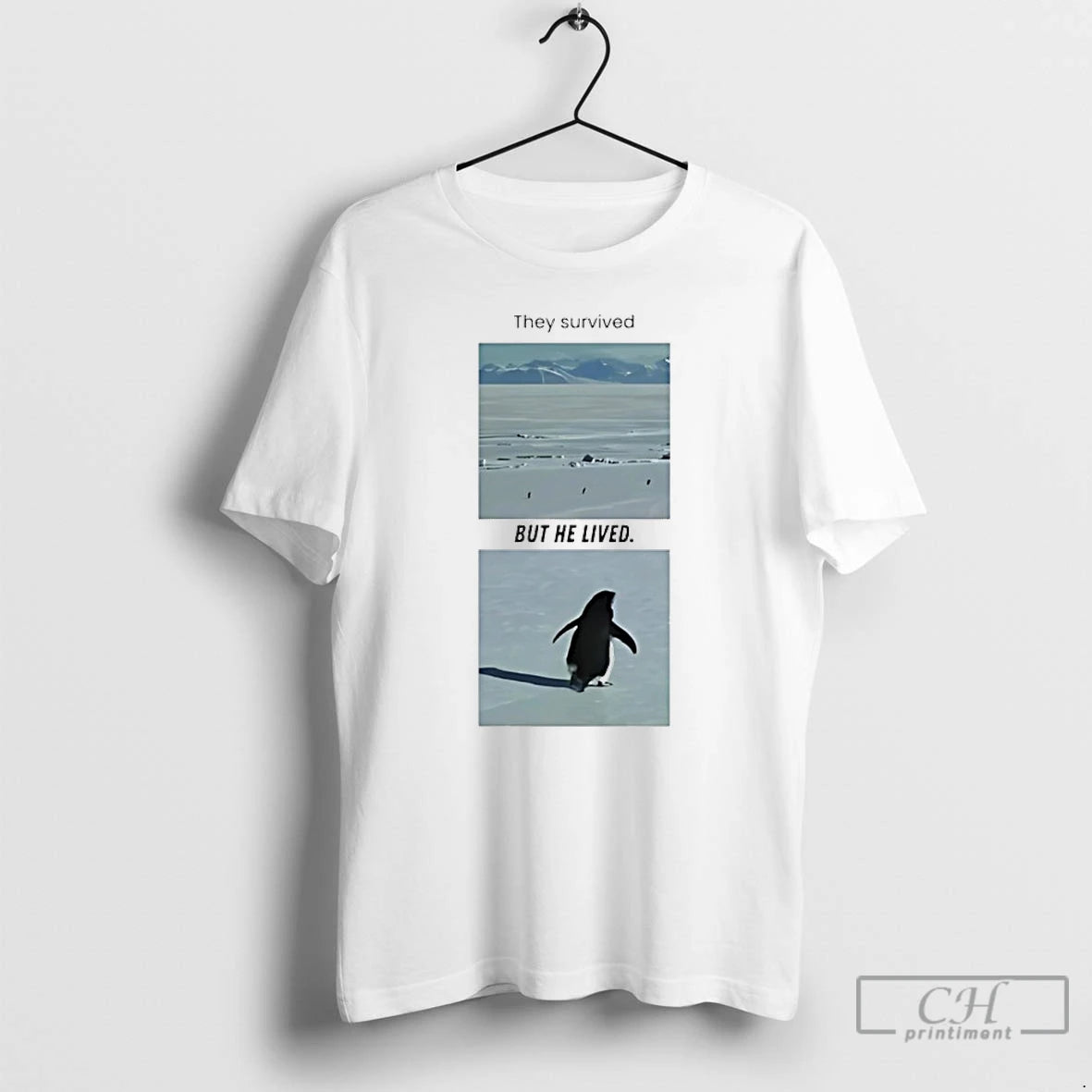 Premium They Survived But He Lived But Why Penguin T-Shirts, Hoodie, Sweatshirt | PureTeeCo.com