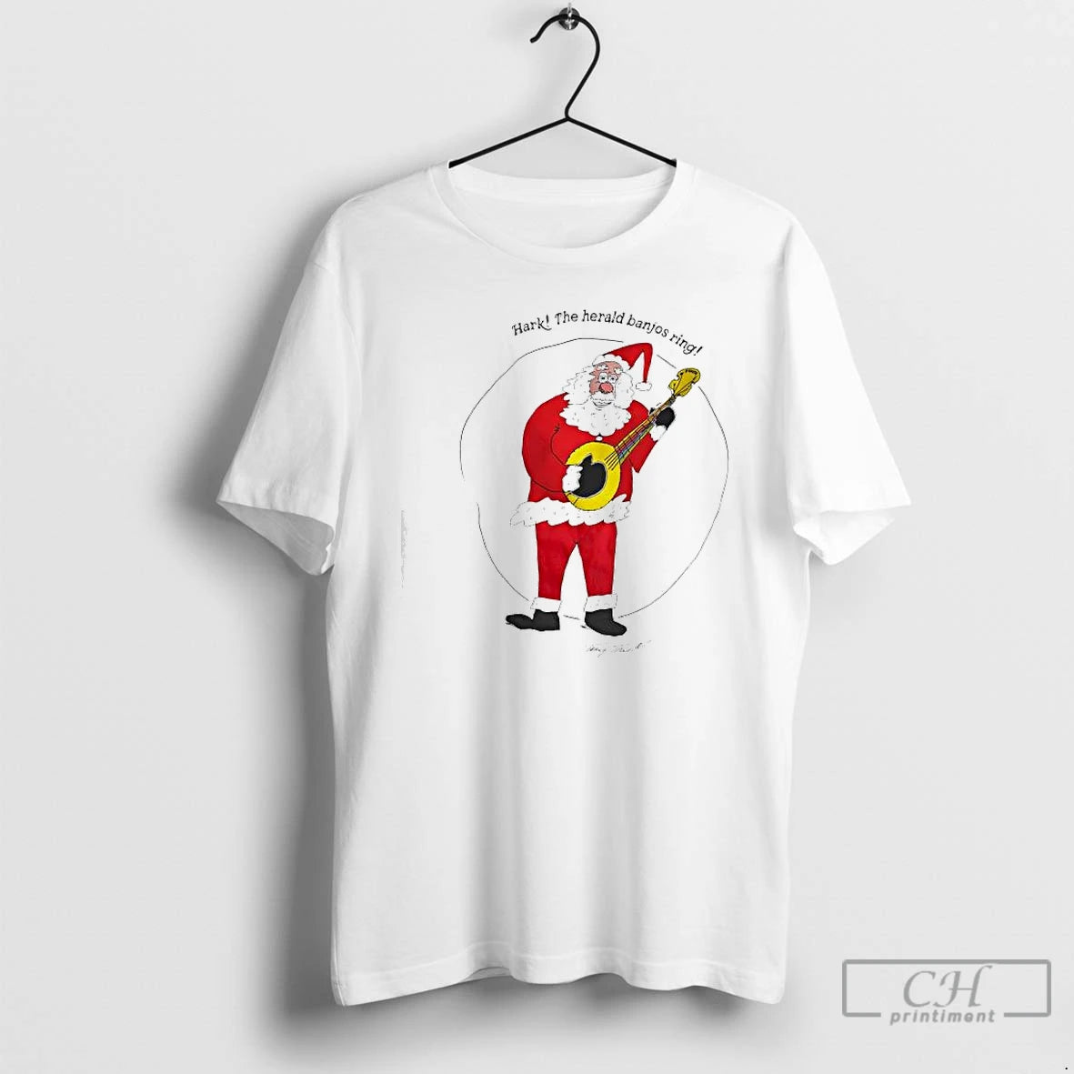 Premium Tony Trischka Hark The Herald Banjos Ring Santa T-Shirts, Hoodie, Sweatshirt | PureTeeCo.com