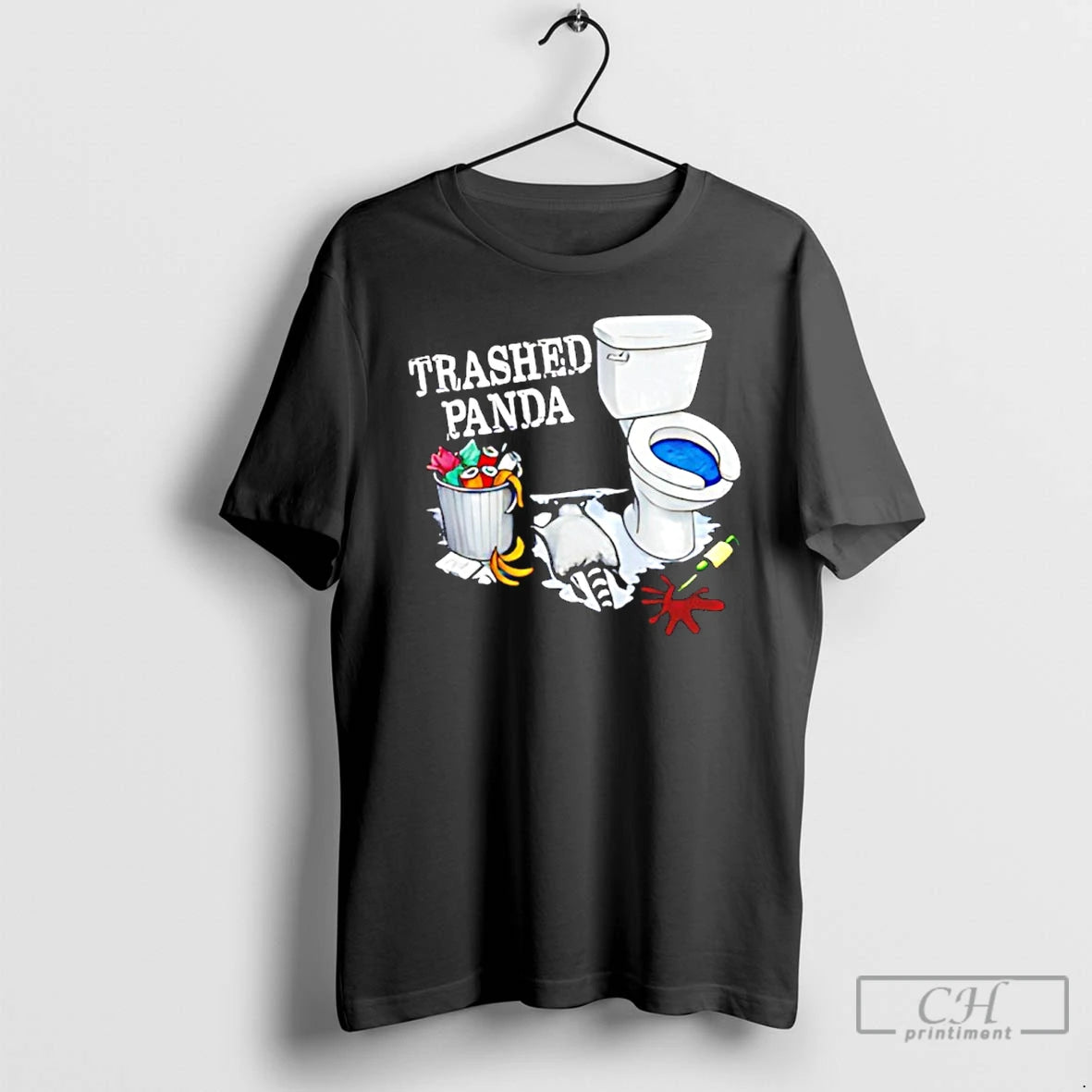 Premium Trashed Panda Funny Drunk Raccoon Party Animal Joke Graphic T-Shirts, Hoodie, Sweatshirt | PureTeeCo.com