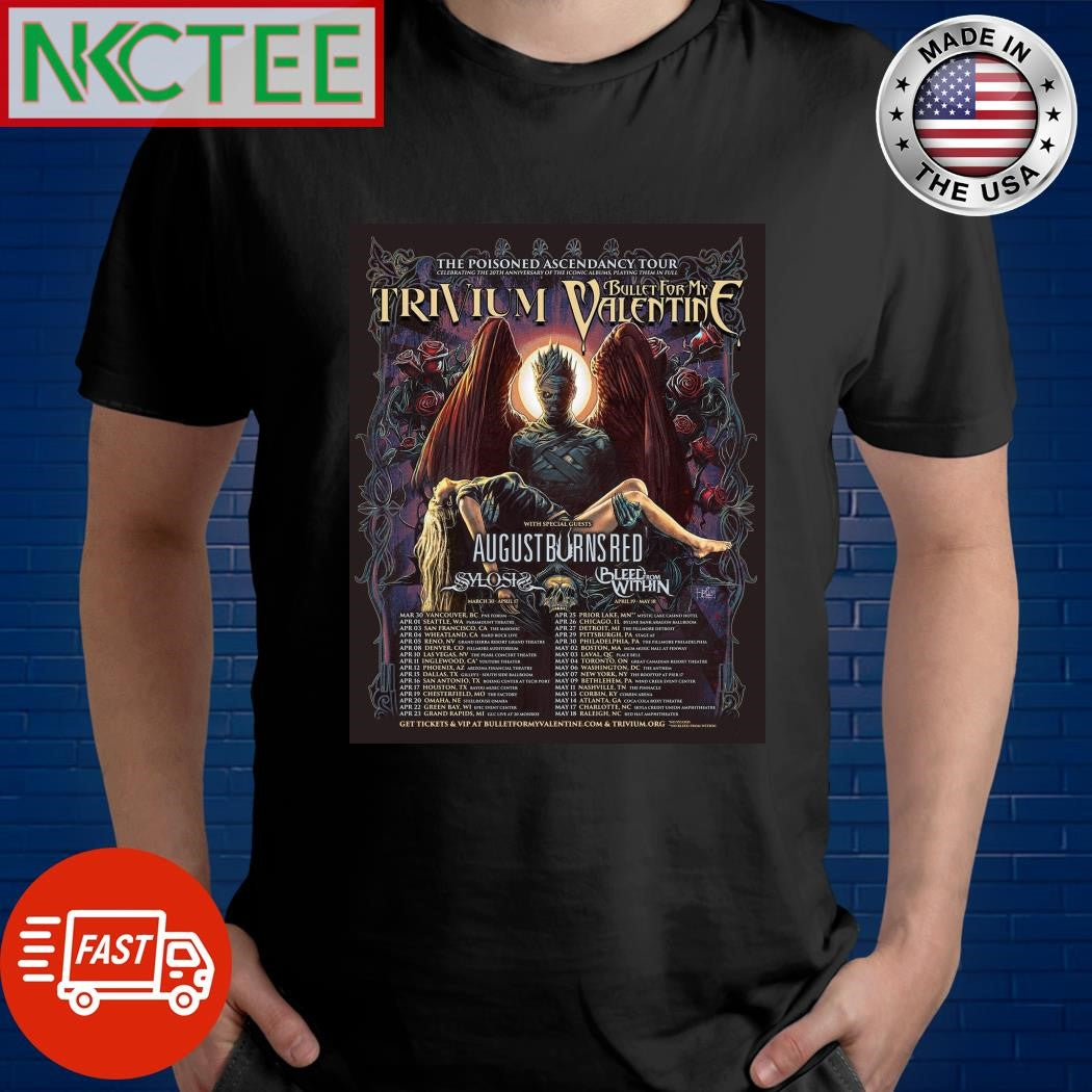 Premium Trivium and Bullet For My Valentine Set North American Dates for Poisoned Ascendency Tour 2024 Poster Shirt