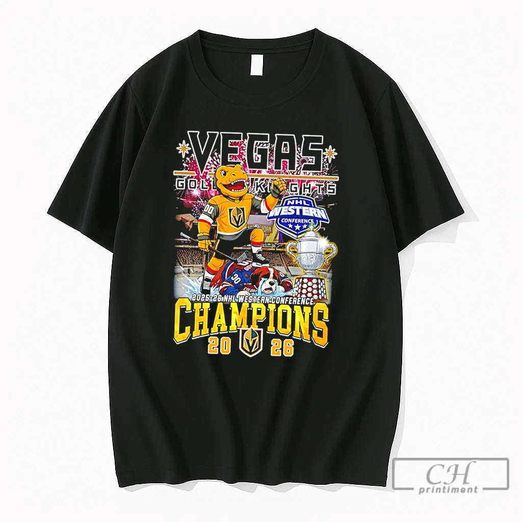 Premium Vegas Golden Knights 2026 Western Conference Champions Mascot Tee