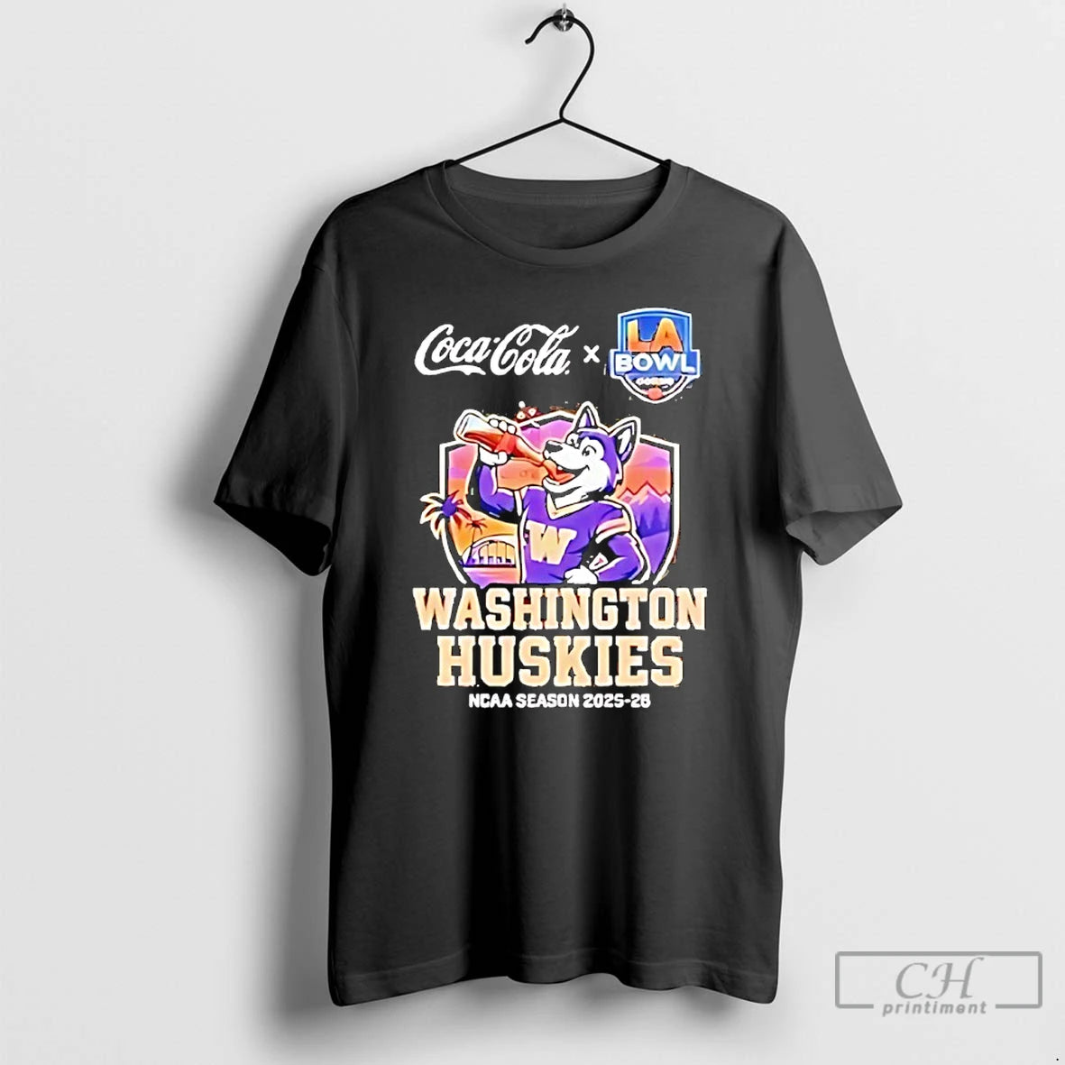 Premium Washington Huskies 2025 26 La Bowl Hosted By Gronk Mascot T-Shirts, Hoodie, Sweatshirt | PureTeeCo.com