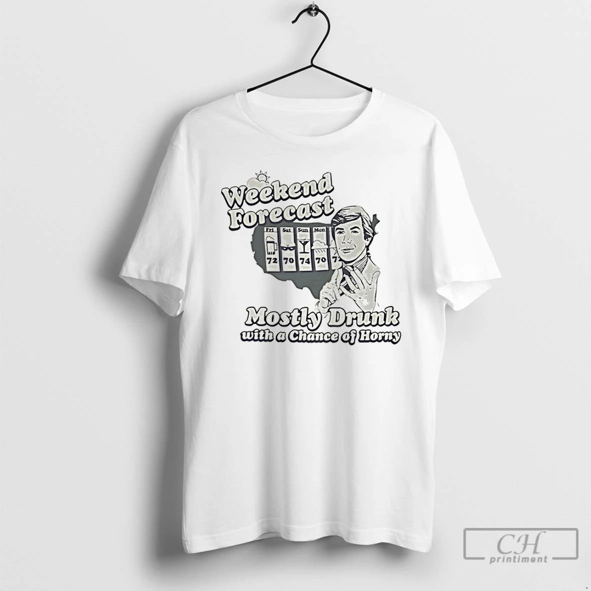 Premium Weekend Forecast Mostly Drunk Chance Horny T-Shirts, Hoodie, Sweatshirt | PureTeeCo.com