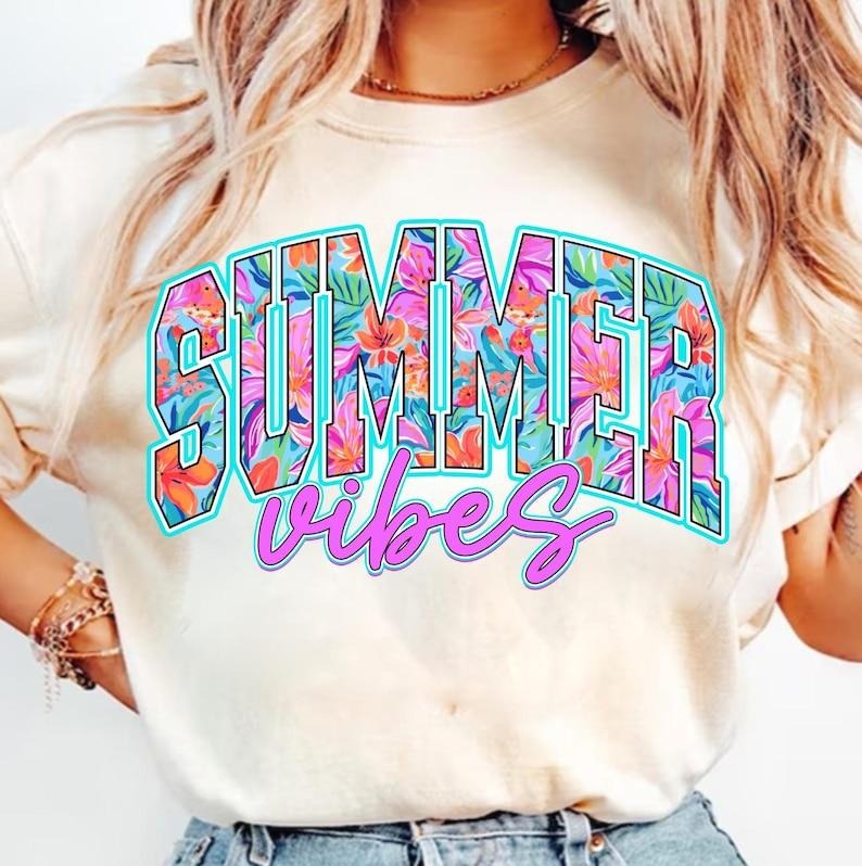 Preppy Summer Vibes Retro Floral Brushstroke Hello Girly Beach Aesthetic T-Shirt Hoodie, Sweatshirt | PureTeeCo.com