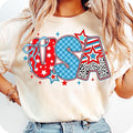 Preppy USA Coquette tshirt, Retro USA shirt, 4th of July tshirt, America Brushstroke sweatshirt, Girly USA shirt, Preppy...