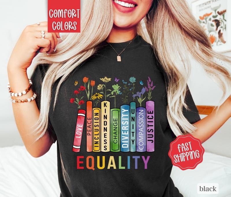 Pride Shirt Comfort Colors, LGBTQ Tshirt, Equal Rights Tee, Equality Hoodie, Sweatshirt | PureTeeCo.com
