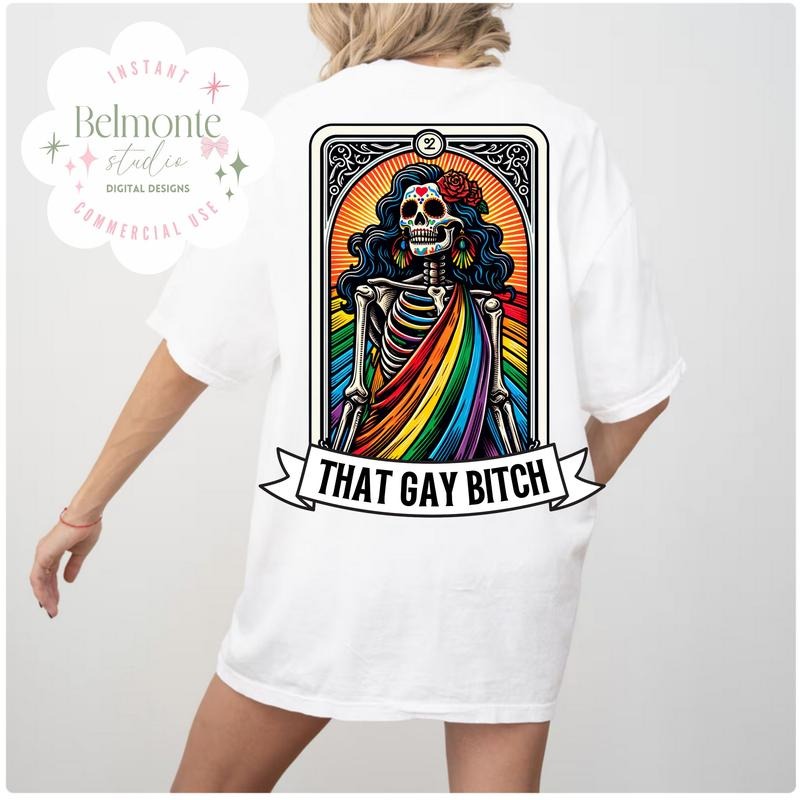 Pride T Shirt Hoodie Sweater Spring That Gay b*tch Tarot Pride Summer Trendy LGBTq Pride Month Clothing Gay b*tch Funny...