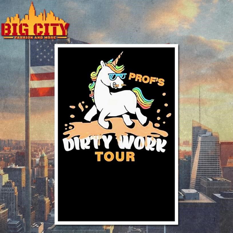 Prof’s Dirty Work Tour Unicorn Characters Shirt