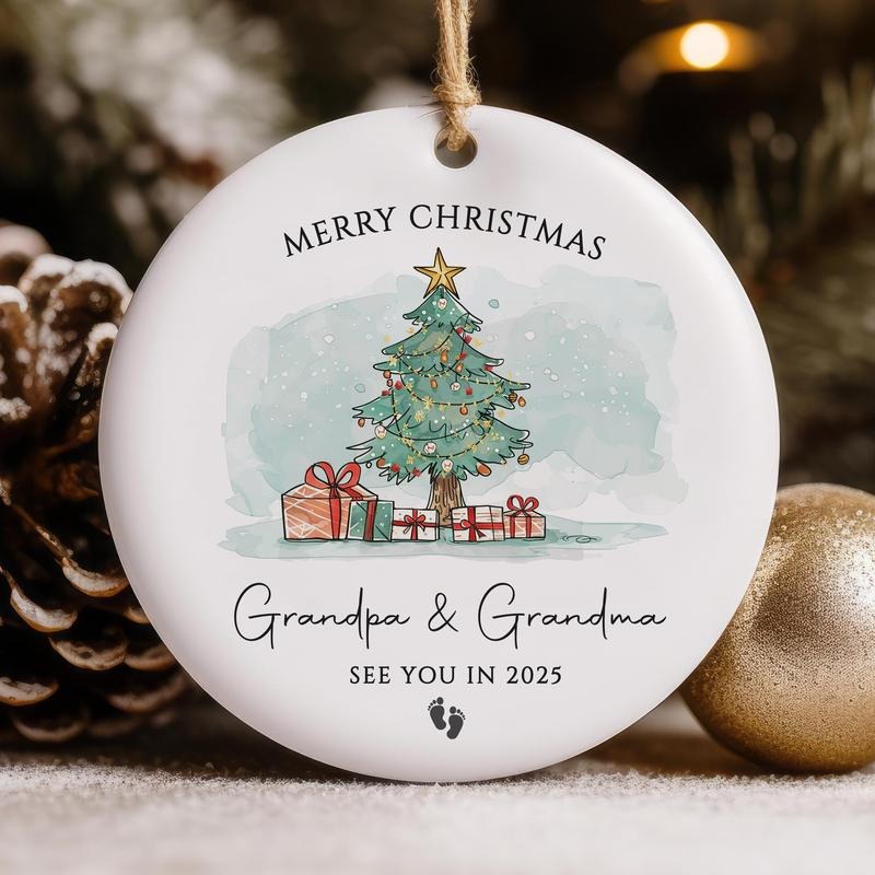 Promoted to Grandparents Christmas Ornament, Pregnancy Announcement, Expecting Baby, New Grandma and Grandpa Xmas Bauble...