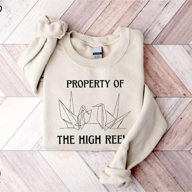Property of the High Reeve Sweatshirt, Paper Crane Sweatshirt, Bookish Merch Shirt, Book Lover Gift Shirt, Manacled Dark...
