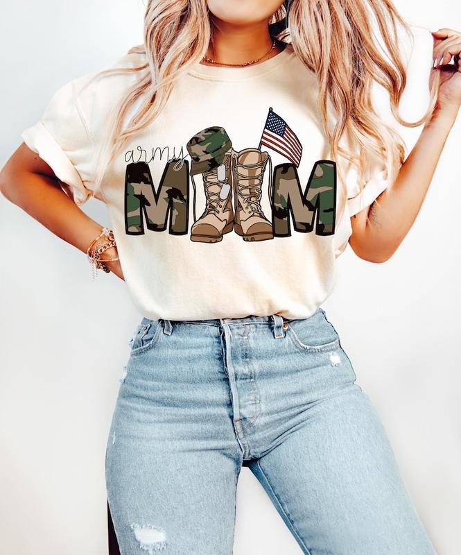 Proud Army Mom Tshirt, Trendy Army Mom Shirts, Soldier Mama Tee, Army Family T-Shirt, USA Army Mom Shirt, Cute Military...