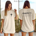 Psalms 91 Bible Verse Shirt, Double Sided Christian Shirt, Faith Shirt, Gift For Christian Mom, Women Religious Shirt,...
