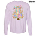 Psychedelic Swirls Christmas Tree Long Sleeve Comfort Colors T-Shirt 'NLB' Hoodie, Sweatshirt | PureTeeCo.com