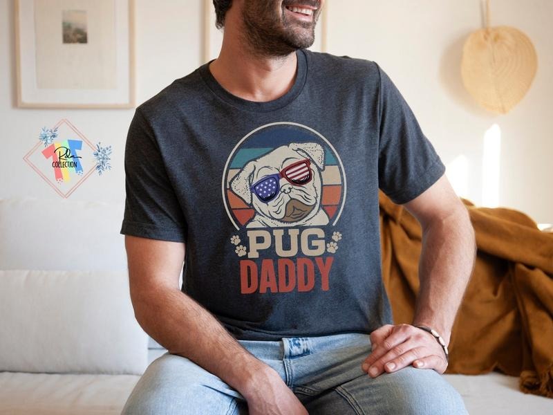 Pug Shirt, Pug Daddy Shirt For Men, Gift For Pug Owner Dad Shirt Dad Gift Hoodie, Sweatshirt | PureTeeCo.com