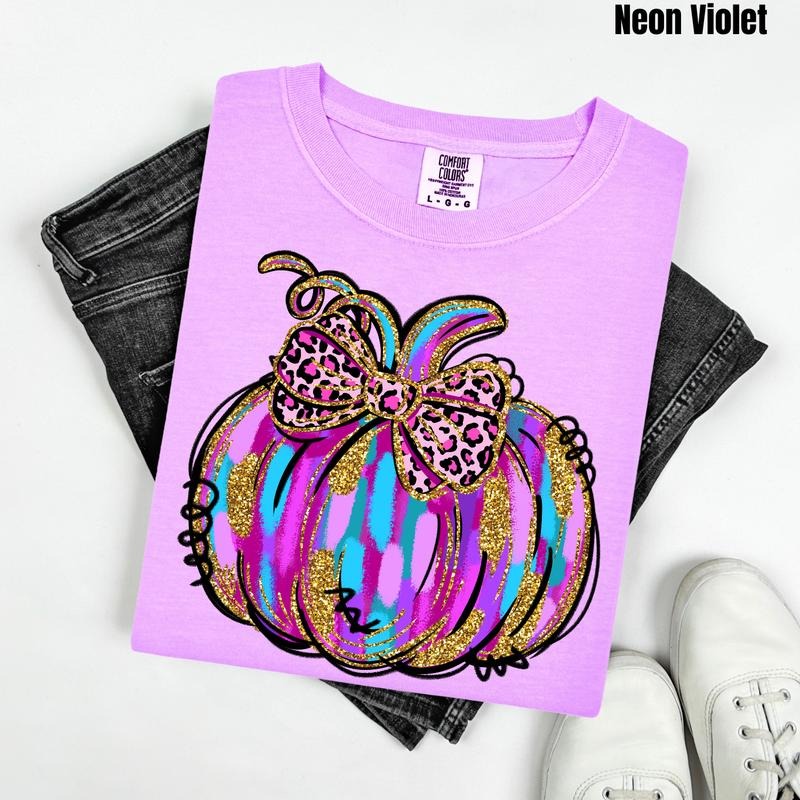 Purple & Blue Painted Pumpkin Comfort Colors T-Shirt 'NLB' Hoodie, Sweatshirt | PureTeeCo.com