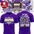 Purple James Madison Dukes 2025 Sun Belt Football Champions Two Sided Shirt