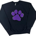 Purple Paw Chenille Patch Sweatshirt -- BLACK T-Shirts, Hoodie | PureTeeCo.com
