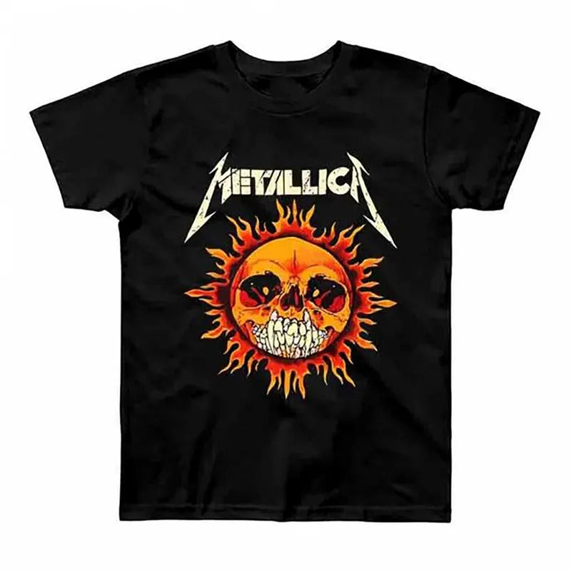 Pushead Metallica Flame Skullrock Band Posters Metallica Tattoo Men s Tee Shirt, Unisex Shirt Top Menswear Top Shortsleeve Round Neck Tshirt Underwear Streetwear