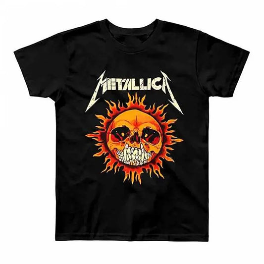 Pushead Metallica Flame Skullrock Band Posters Metallica Tattoo Men s Tee Shirt, Unisex Shirt Top Menswear Top Shortsleeve Round Neck Tshirt Underwear Streetwear