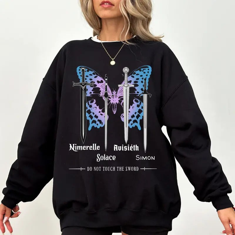 Quicksilver Swords Sweatshirt, Hoodie Inspired Book Kingfisher Merch, Saeris Carrion Shirt, Bookish Romantasy Gift,...
