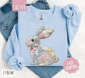 Quilted Bunny Sweatshirt, Cute Easter Sweater, Trendy Bunny Crewneck T-Shirts, Hoodie | PureTeeCo.com