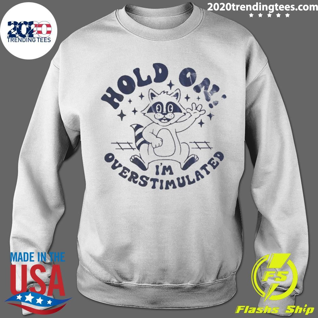 Raccoon Hold On I’m Overstimulated Shirt